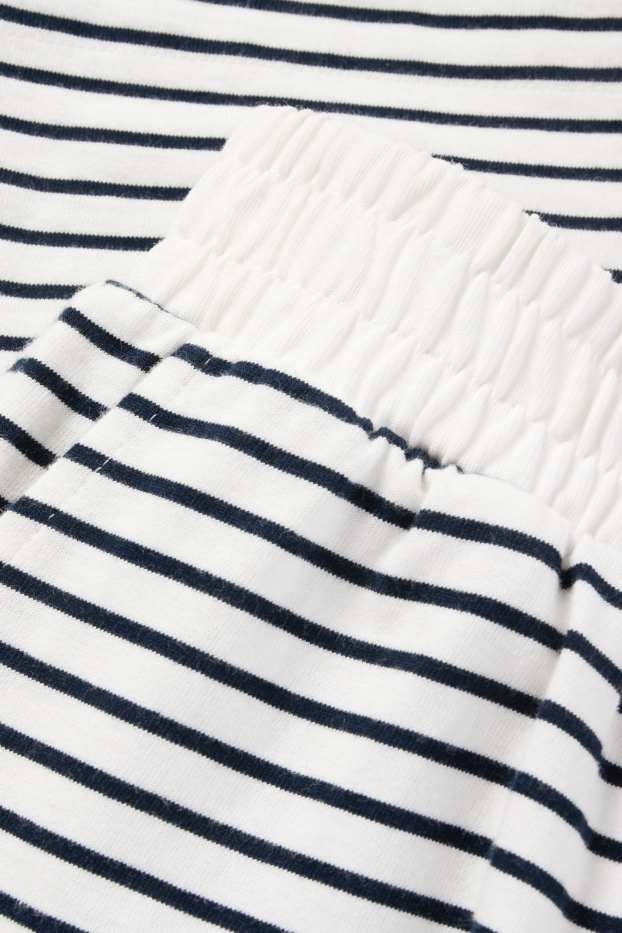 Dona - Pantalons curts de xandall bàsics - de ratlles - blanc/negre