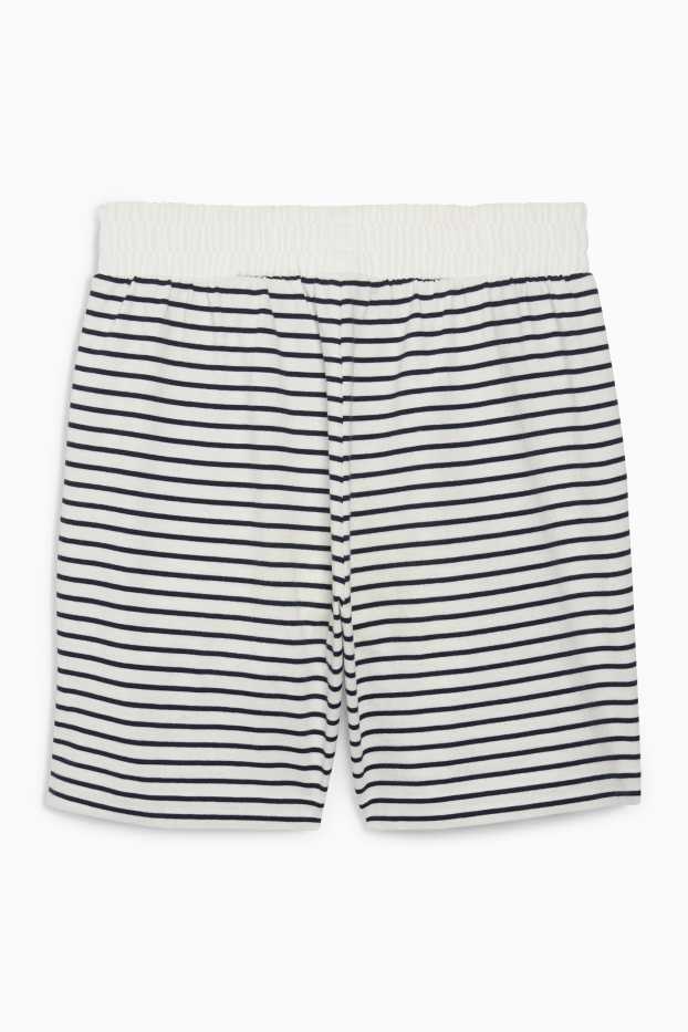 Dona - Pantalons curts de xandall bàsics - de ratlles - blanc/negre