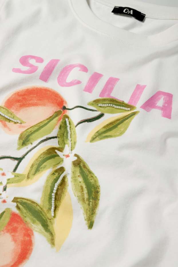 Damen - T-Shirt - Regular Fit - Sicilia - weiss