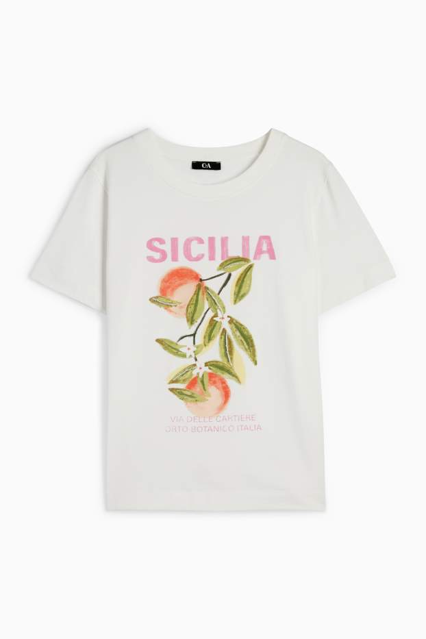 Damen - T-Shirt - Regular Fit - Sicilia - weiss