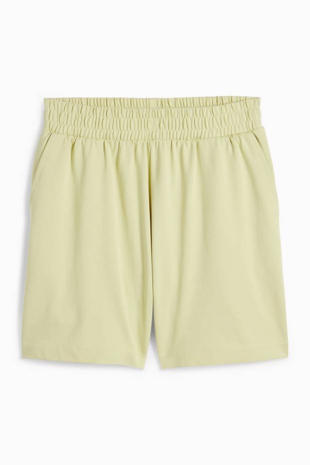 Femmes - Short basique en molleton - vert clair