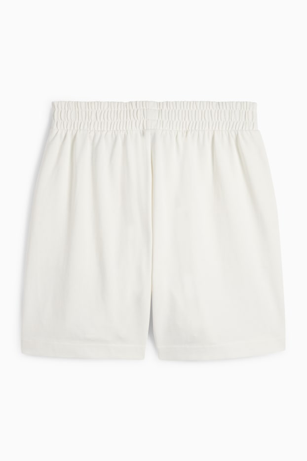 Femmes - Short basique en molleton - blanc