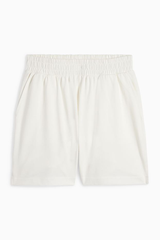 Femmes - Short basique en molleton - blanc