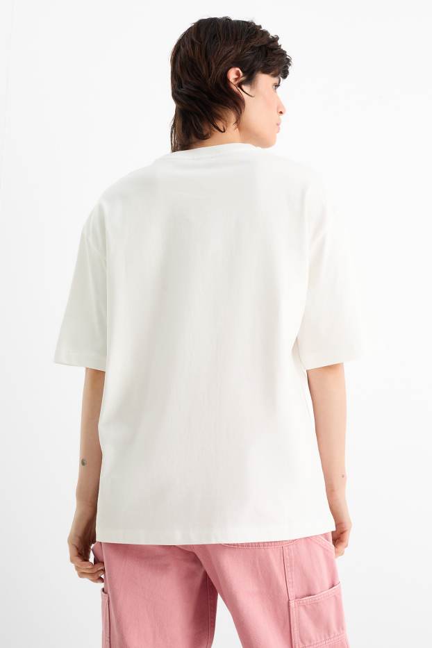 Dames - T-shirt - oversized - wit