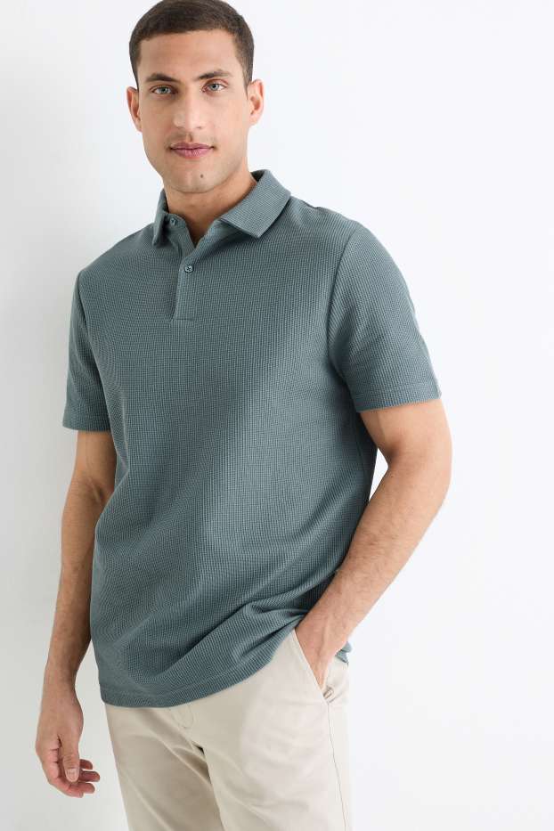Herren - Poloshirt - strukturiert - grün