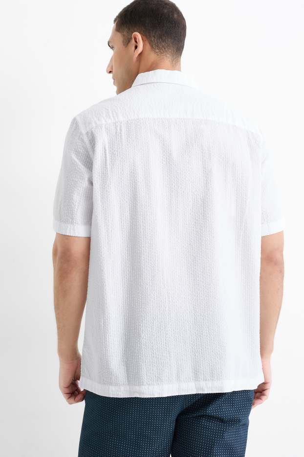 Hommes - Chemise - relaxed fit- col kent - blanc