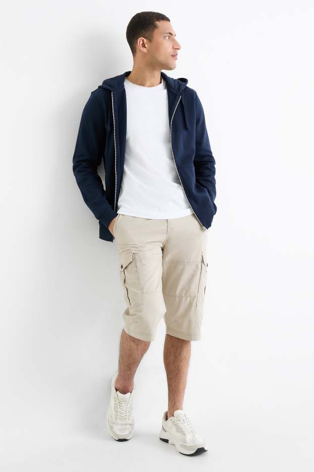 Hommes - Bermuda cargo à ceinture - beige