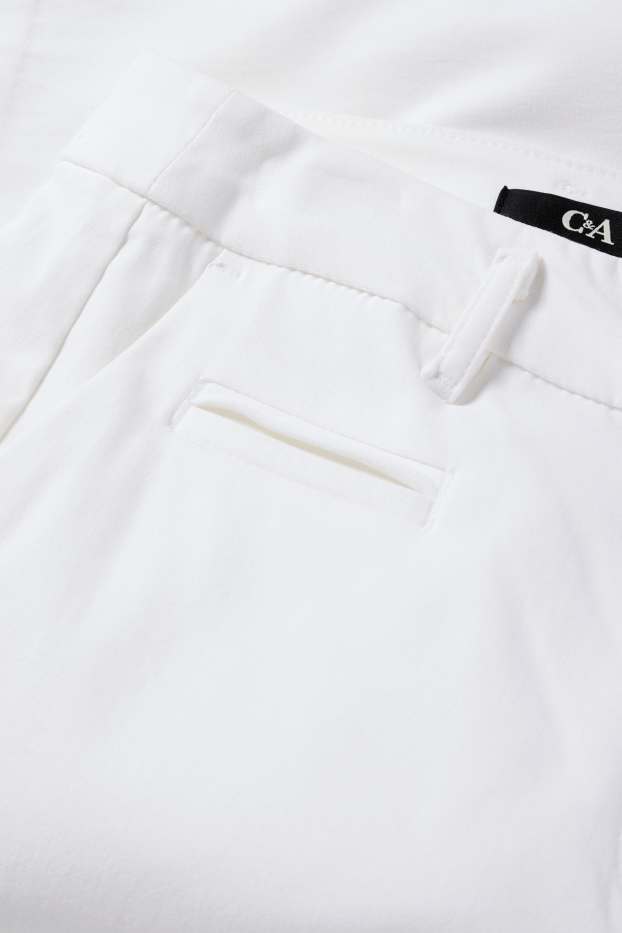 Women - Capri trousers - mid-rise waist - slim fit - white