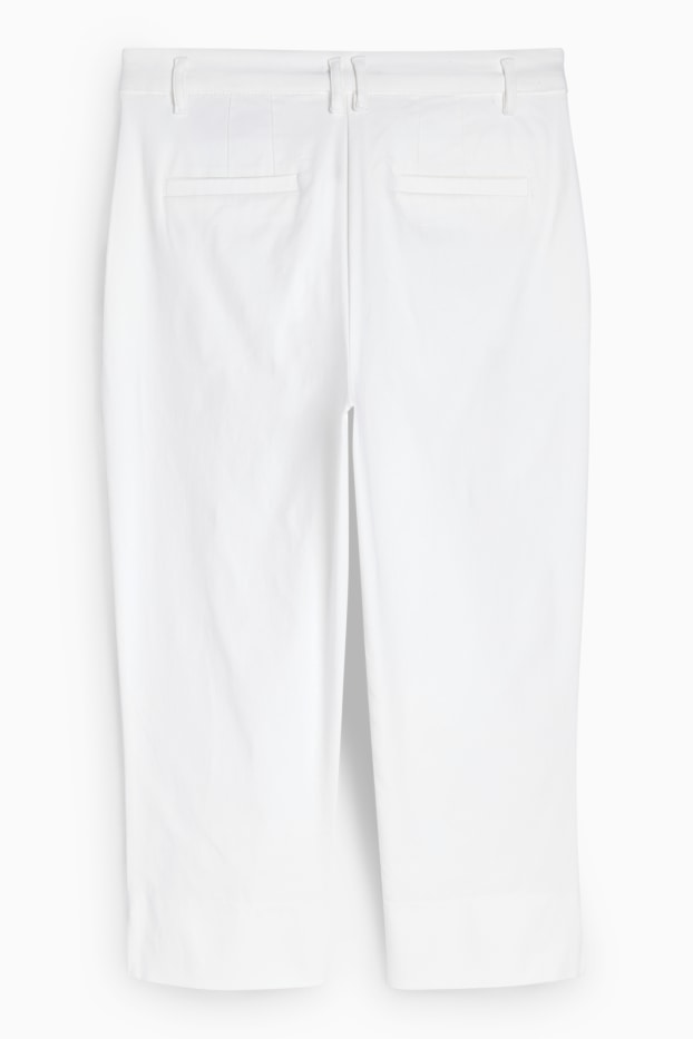 Women - Capri trousers - mid-rise waist - slim fit - white