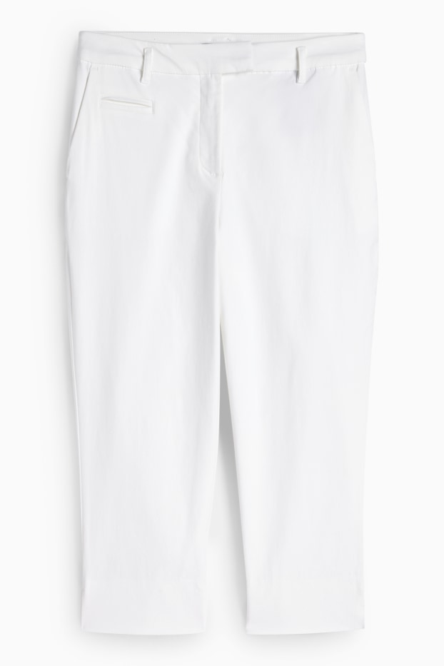 Women - Capri trousers - mid-rise waist - slim fit - white