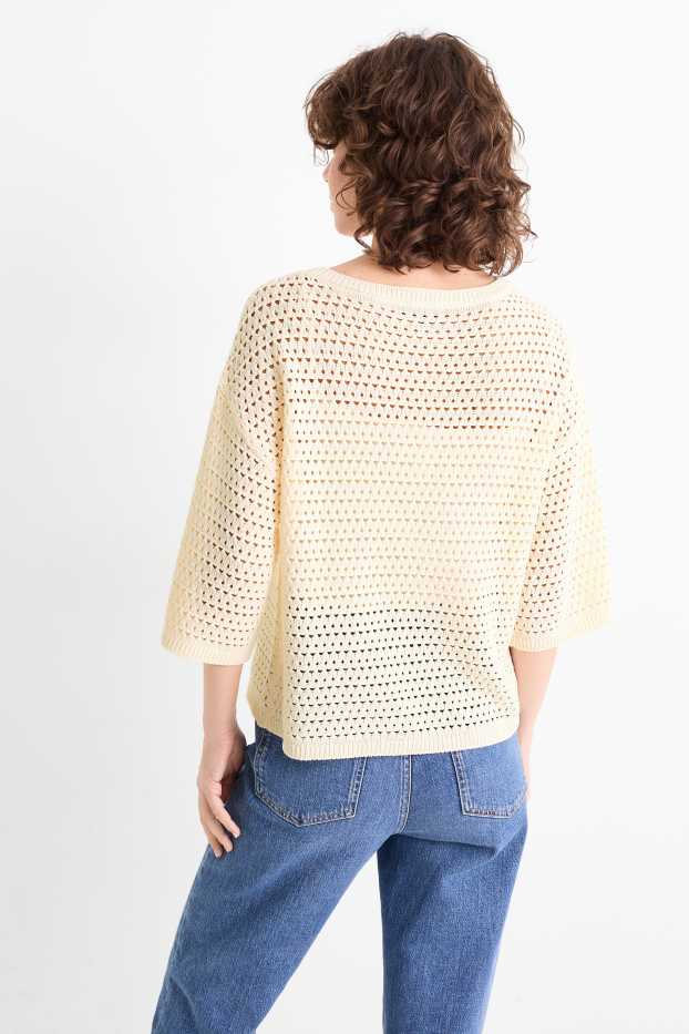 Damen - Pullover - hellbeige