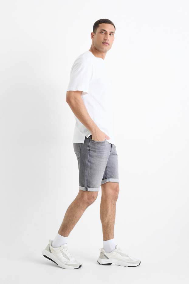 Men - Denim shorts - Flex jog denim - LYCRA® - denim-light gray