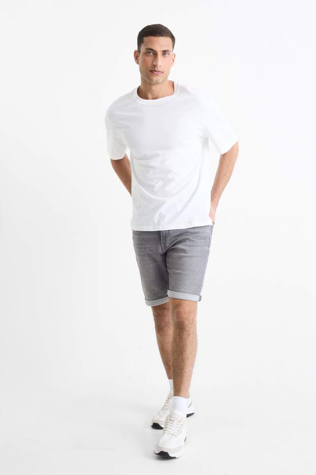 Men - Denim shorts - Flex jog denim - LYCRA® - denim-light gray
