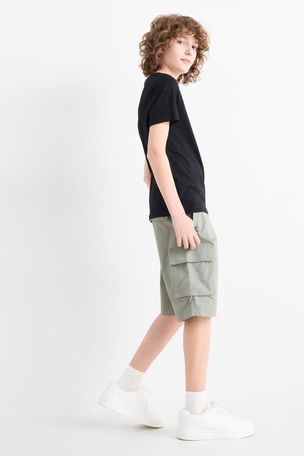 Copii - Băieți - Multipack 2 perechi - pantaloni scurți cargo - gri