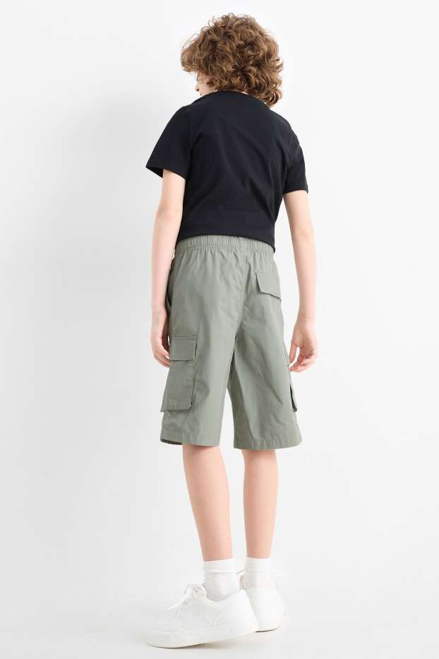 Copii - Băieți - Multipack 2 perechi - pantaloni scurți cargo - gri