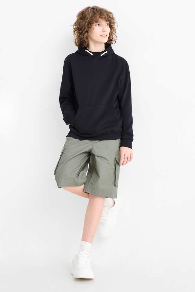 Copii - Băieți - Multipack 2 perechi - pantaloni scurți cargo - gri