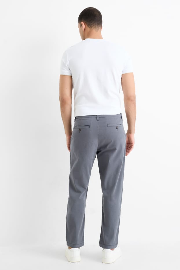 Hommes - Chino - tapered fit - gris foncé