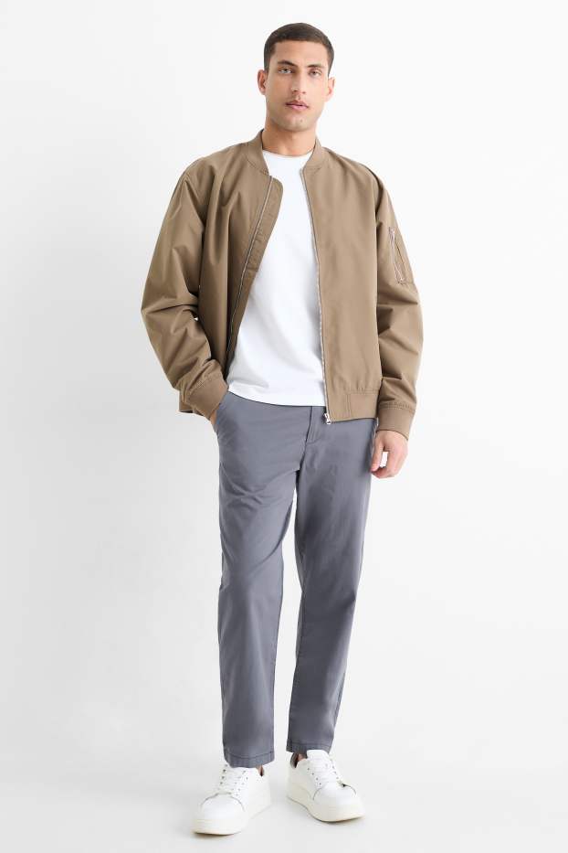 Hommes - Chino - tapered fit - gris foncé