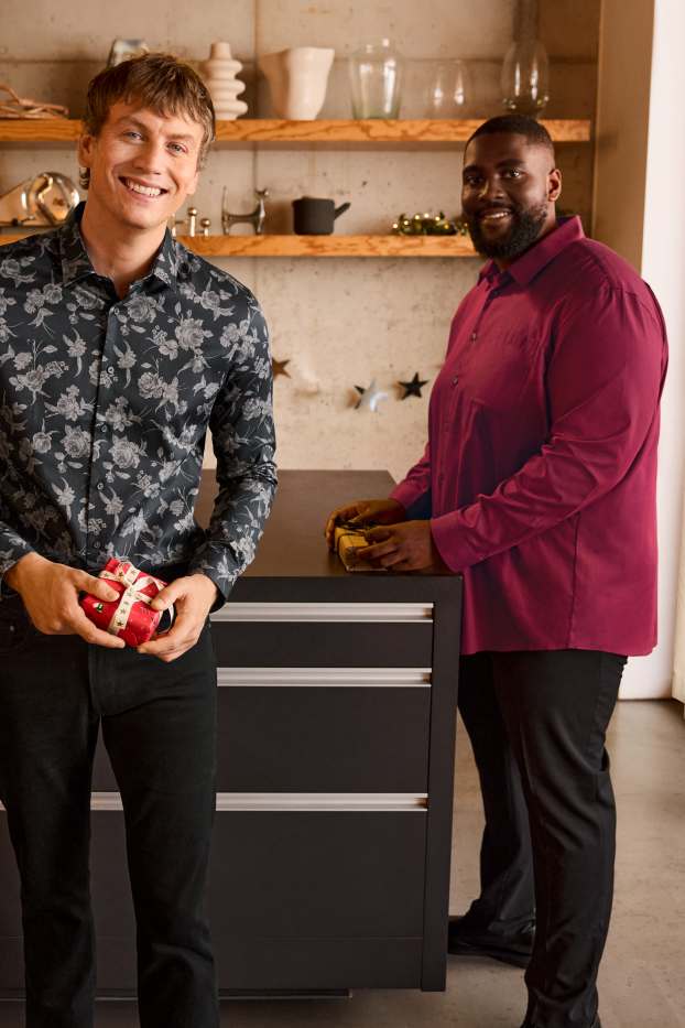 Bărbați - Chino - tapered fit - negru