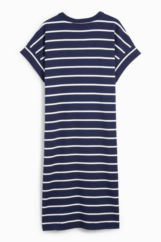 Mujer - Vestido estilo camiseta - de rayas - azul oscuro