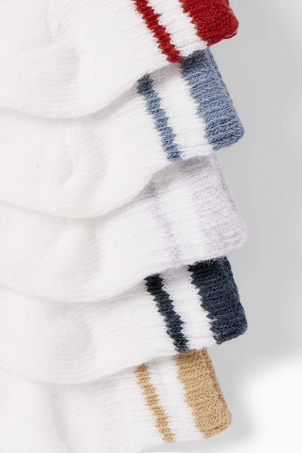 Baby Boys - Multipack of 5 - baby trainer socks - cremewhite
