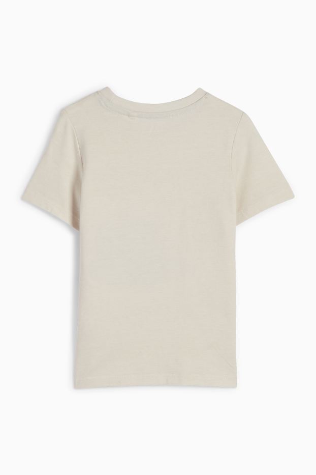 Kinder Buben - Bagger - Kurzarmshirt - hellbeige