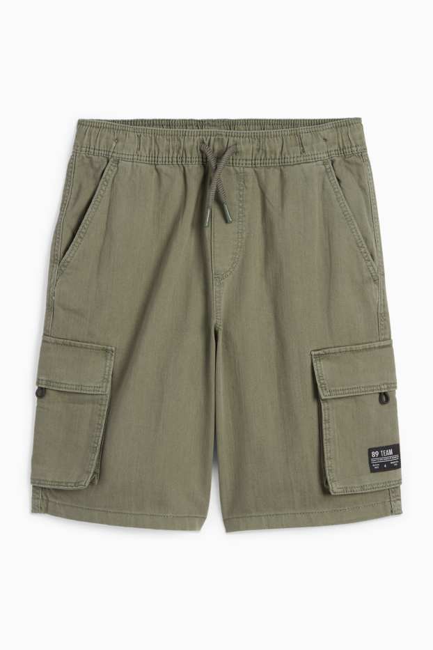 Kinderen: jongens - Cargoshorts - donkergroen