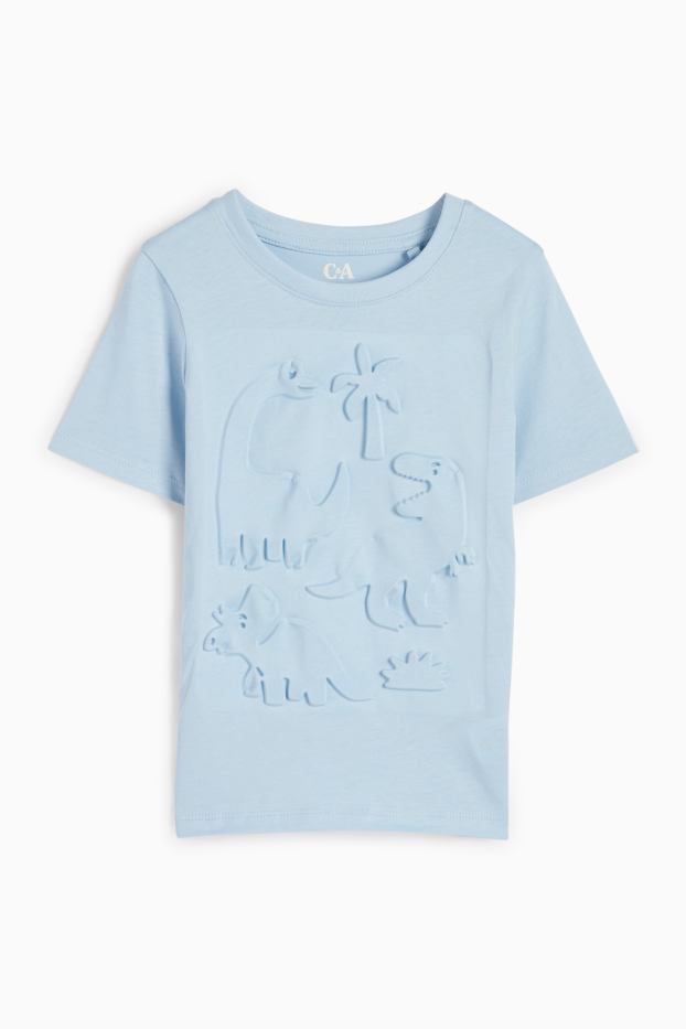 Copii - Băieți - Dinozauri - tricou cu mânecă scurtă - albastru deschis