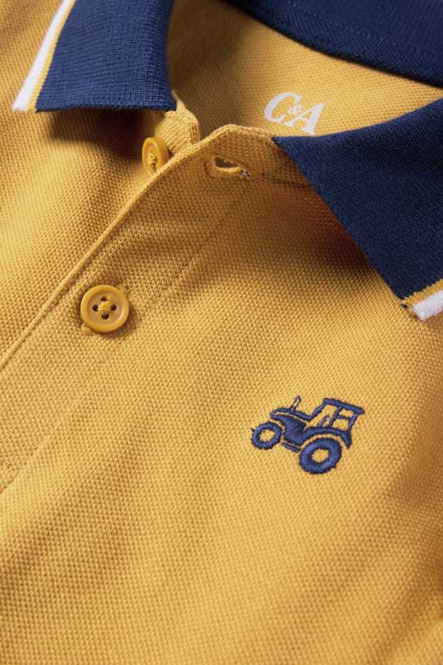 Kinderen: jongens - Tractor - poloshirt - licht oranje