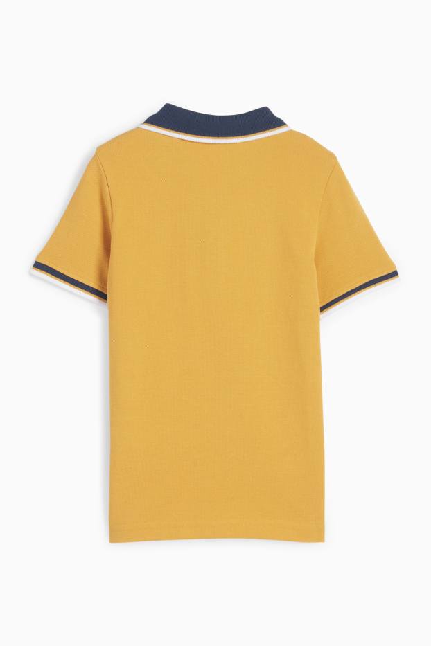 Kinderen: jongens - Tractor - poloshirt - licht oranje