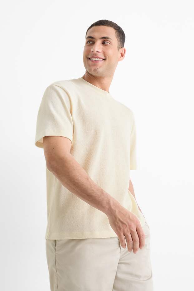 Uomo - T-shirt - relaxed fit - bianco crema
