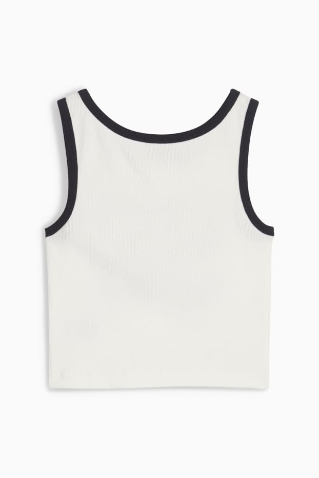 Nena - Top - canalé - blanc/negre