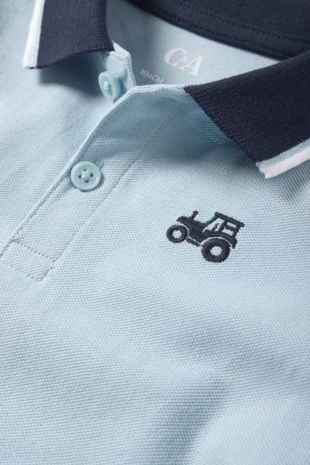 Enfants garçons - Tracteur - polo - bleu clair