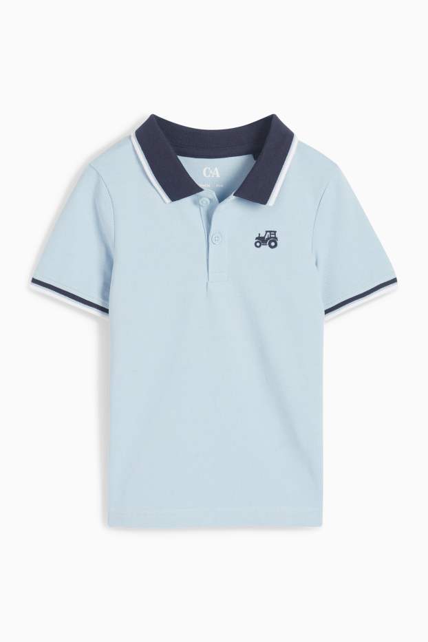 Enfants garçons - Tracteur - polo - bleu clair