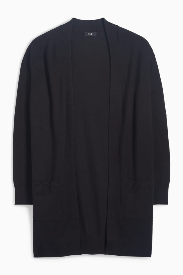 Femmes - Gilet long en maille - noir