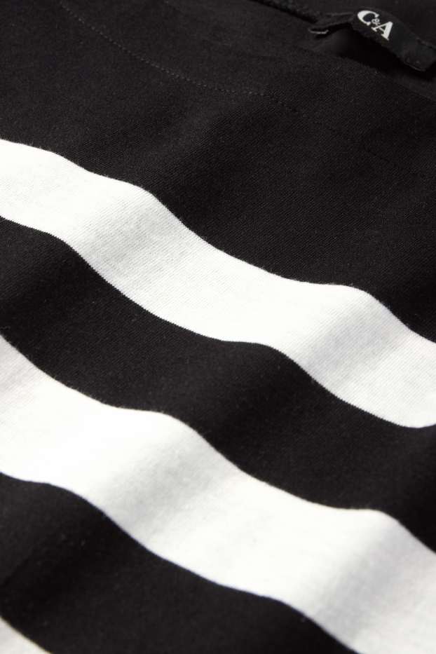 Damen - T-Shirt - Relaxed Fit - gestreift - schwarz / weiss