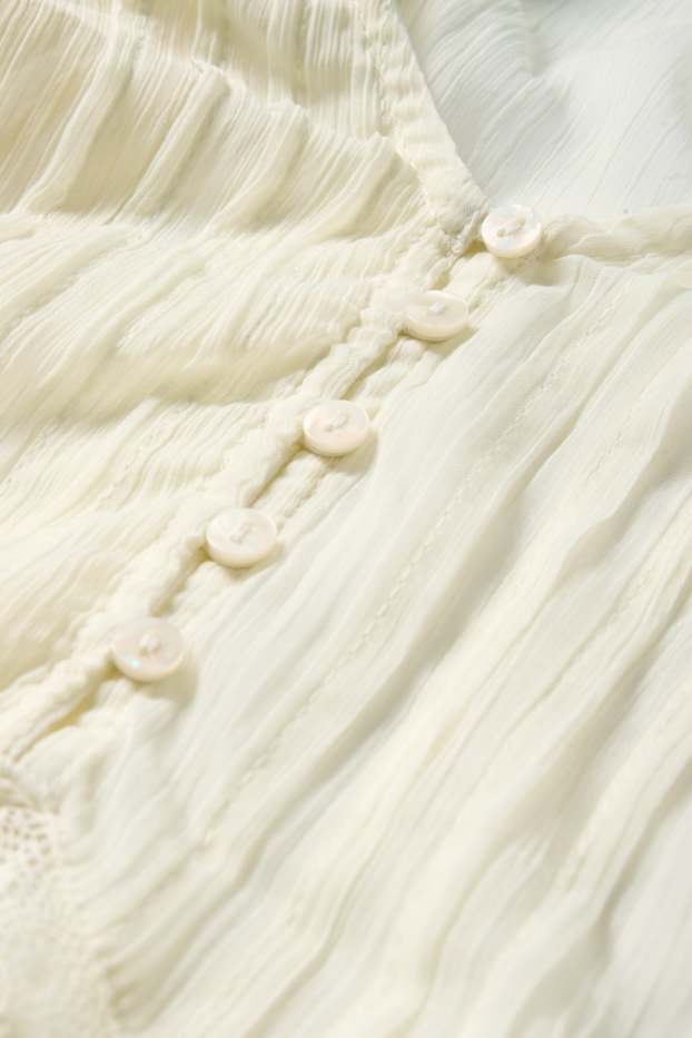 Femmes - Robe en mousseline - blanc crème