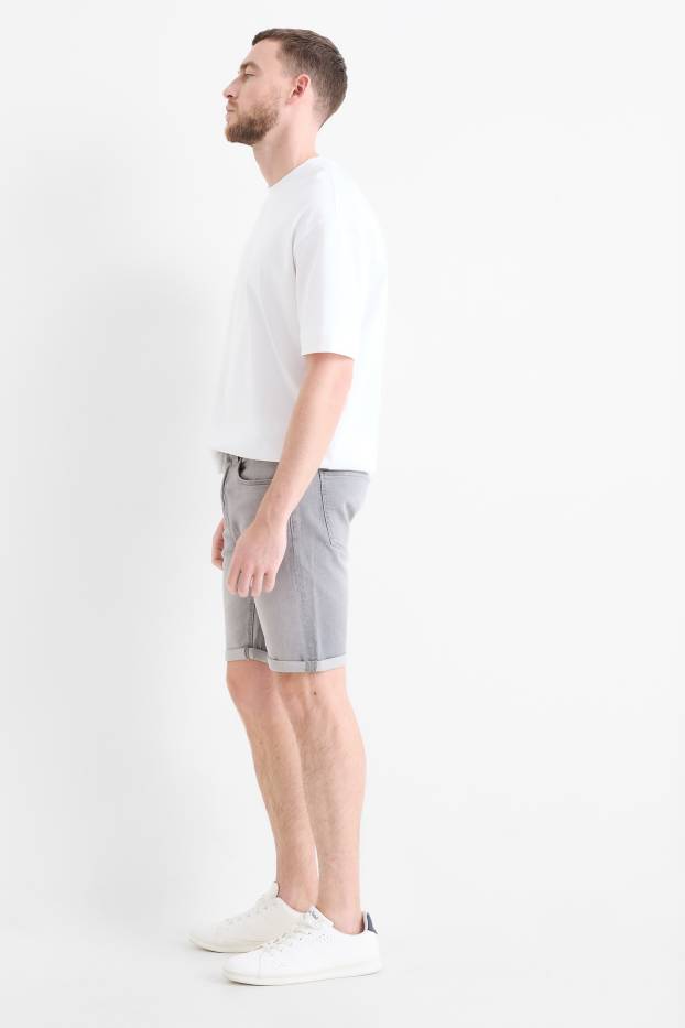 Heren - Korte spijkerbroek - LYCRA® - jeanslichtgrijs