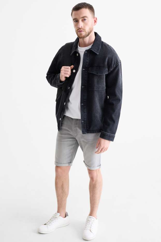 Heren - Korte spijkerbroek - LYCRA® - jeanslichtgrijs