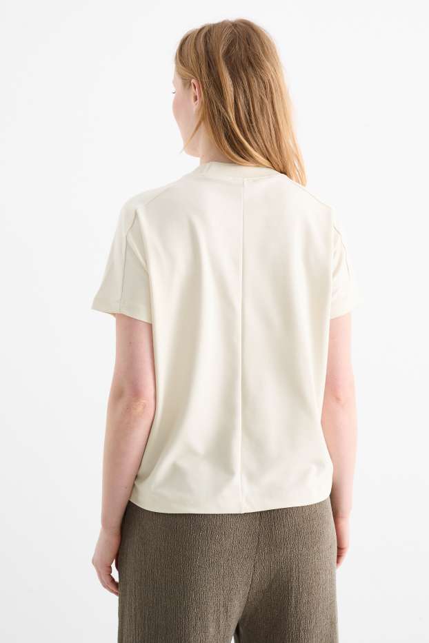 Damen - T-Shirt - Regular Fit - cremeweiß