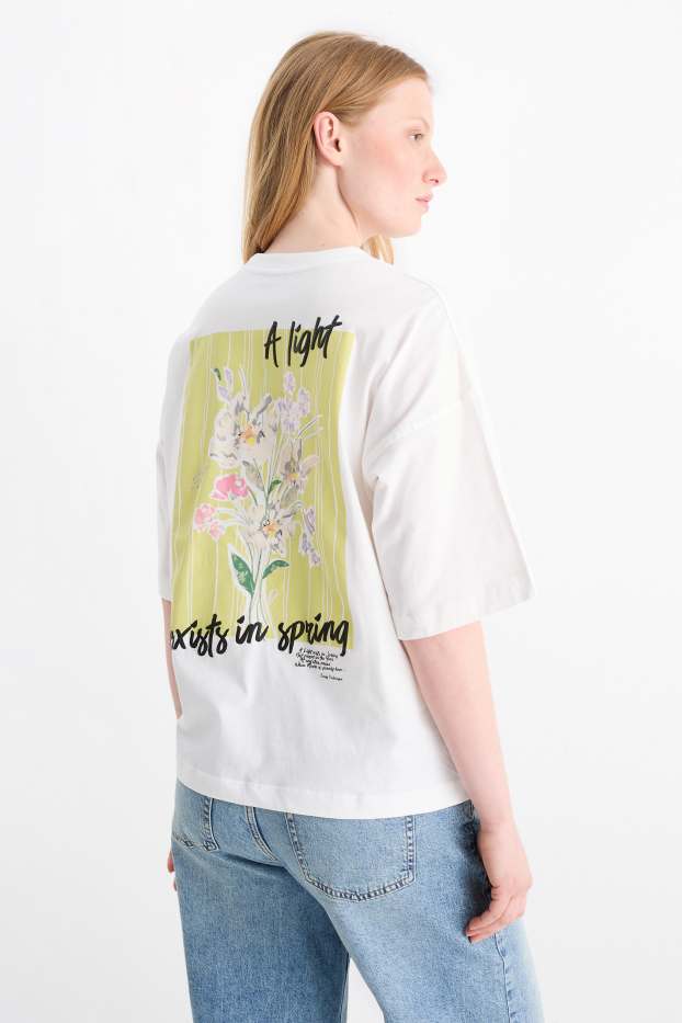 Dames - T-shirt - oversized - wit