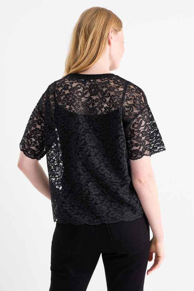 Damen - T-Shirt - Regular Fit - schwarz