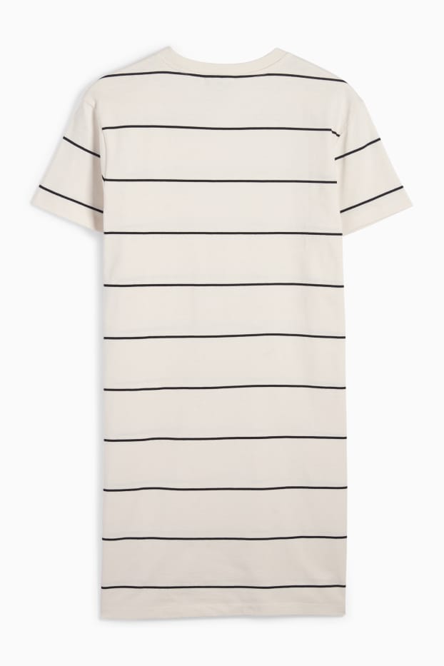 Mujer - Vestido estilo camiseta - de rayas - blanco roto