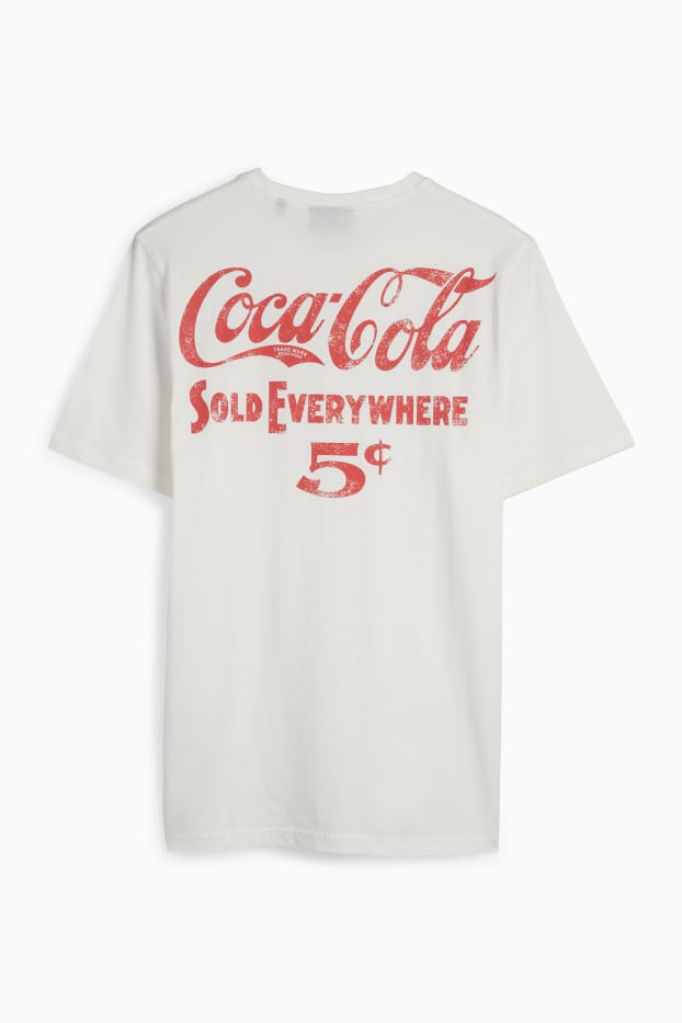 Herren - T-Shirt - Regular Fit - Coca-Cola - weiß
