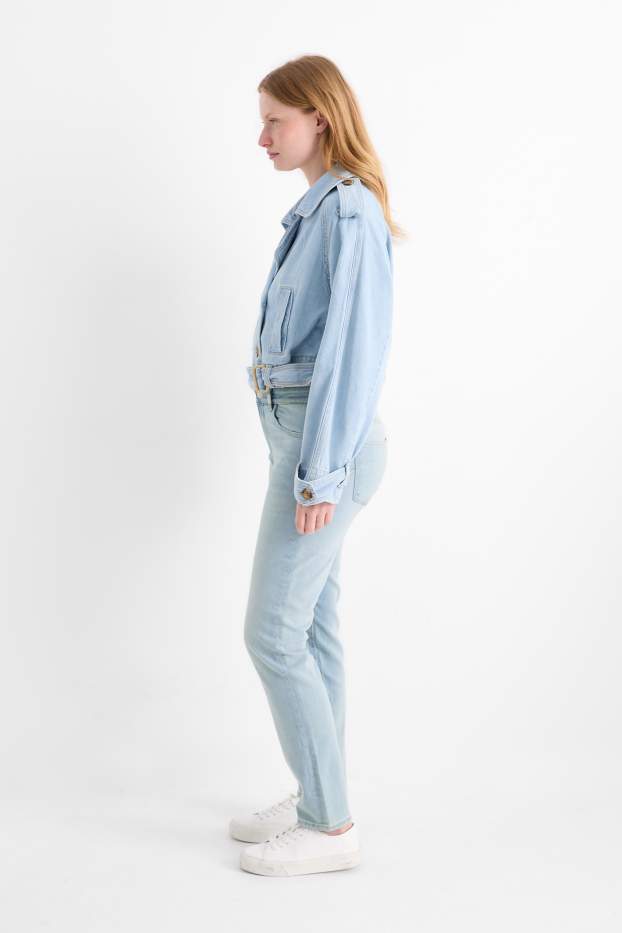 Damen - Slim Jeans - Mid Waist - Shaping-Jeans - LYCRA® - helljeansblau