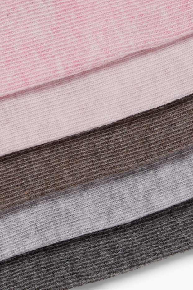 Femmes - Lot de 5 paires - socquettes de sport - gris / rose