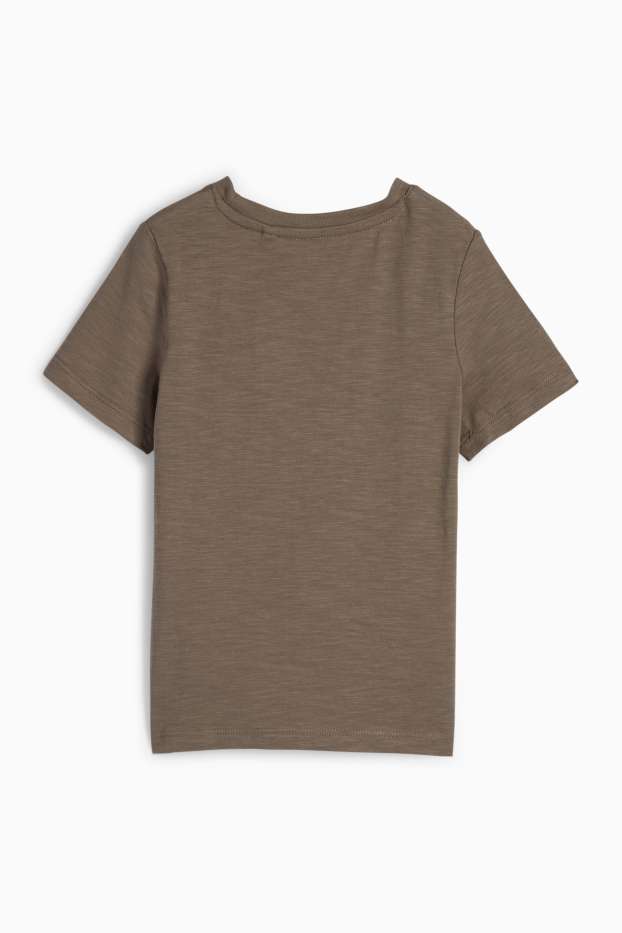 Bambini - Dinosauro - maglia a maniche corte - marrone melange