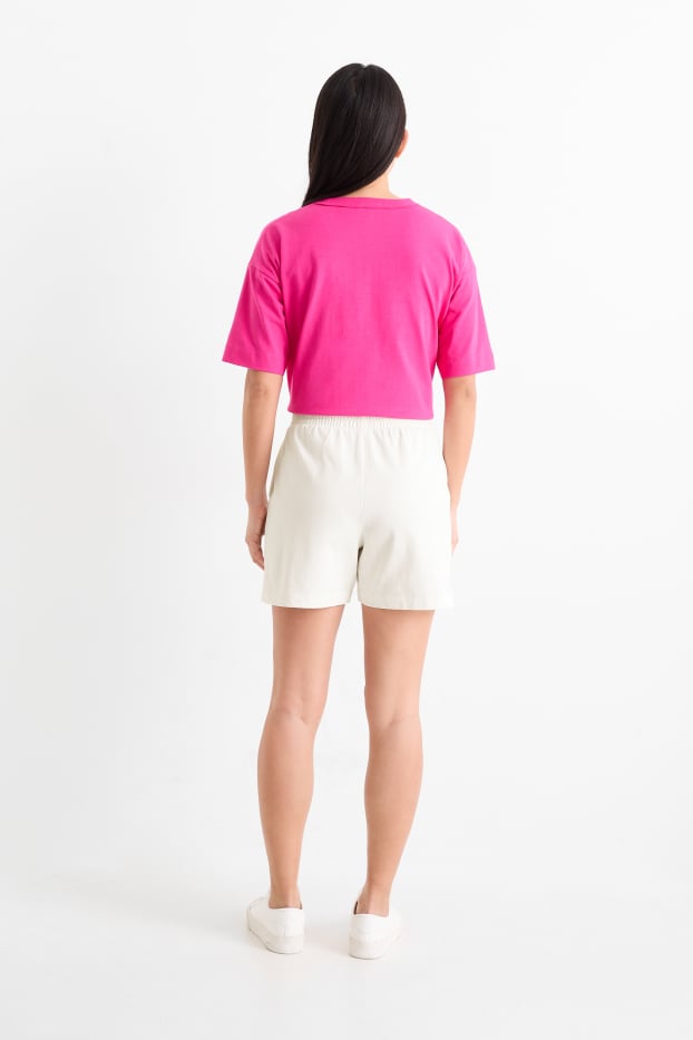 Femmes - Short basique en molleton - blanc