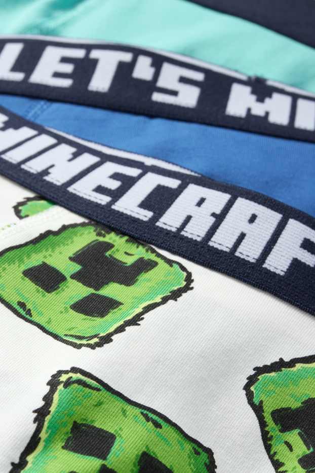 Bambini - Confezione da 3 - Minecraft - boxer - blu