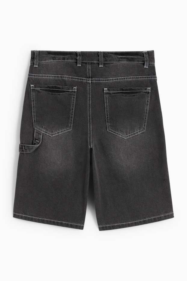 Děti - chlapci - Džínové bermudy - džíny - tmavošedé